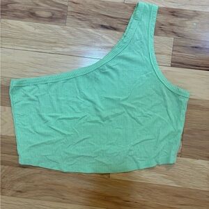 ASOS Light Green One-Shoulder Crop Top